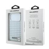 iPhone 17 Pro Karl Lagerfeld Houndtand Harpiksplade Cover - MagSafe-kompatibelt - Blåt