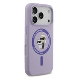 iPhone 17 Pro Karl Lagerfeld Karl and Choupette MagSafe Cover i flydende silikone - Lilla