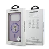 iPhone 17 Pro Karl Lagerfeld Karl and Choupette MagSafe Cover i flydende silikone - Lilla