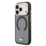 iPhone 17 Pro Lacoste Frosted Finish Gold Logo Hybrid Cover - MagSafe-kompatibel - Sort