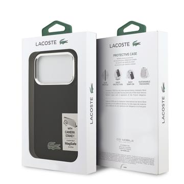 iPhone 17 Pro Lacoste Iconic Petit Pique Kamerastativ Cover - MagSafe-kompatibel - Sort