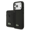 iPhone 17 Pro Lacoste Iconic Petit Pique MagSafe cover og magnetisk kortholder - Sort