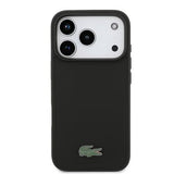 iPhone 17 Pro Lacoste Iconic Petit Pique MagSafe cover og magnetisk kortholder - Sort