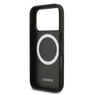 iPhone 17 Pro Lacoste Iconic Petit Pique MagSafe cover og magnetisk kortholder - Sort