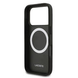 iPhone 17 Pro Lacoste Iconic Petit Pique MagSafe cover og magnetisk kortholder - Sort