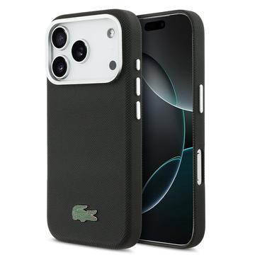 iPhone 17 Pro Lacoste Iconic Petit Pique Metal Logo Cover - MagSafe-kompatibelt - Sort