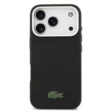 iPhone 17 Pro Lacoste Iconic Petit Pique Metal Logo Cover - MagSafe-kompatibelt - Sort