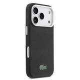 iPhone 17 Pro Lacoste Iconic Petit Pique Metal Logo Cover - MagSafe-kompatibelt - Sort