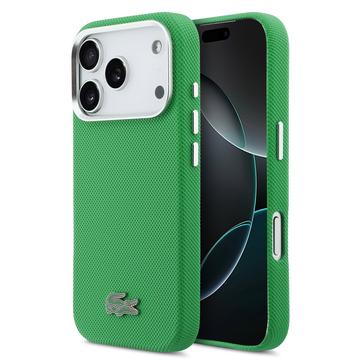 iPhone 17 Pro Lacoste Iconic Petit Pique Metal Logo Cover - MagSafe-kompatibelt - Grøn