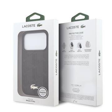 iPhone 17 Pro Lacoste Monogramme Gold Logo Cover - MagSafe-kompatibelt - Sort