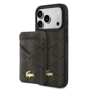 iPhone 17 Pro Lacoste PVC Blend MagSafe cover og magnetisk kortholder - brun