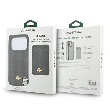 iPhone 17 Pro Lacoste PVC Blend MagSafe cover og magnetisk kortholder - brun