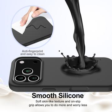 iPhone 17 Pro Liquid Silikone Cover - MagSafe Kompatibel - Sort