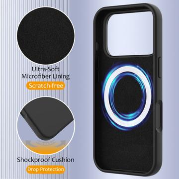 iPhone 17 Pro Liquid Silikone Cover - MagSafe Kompatibel - Sort