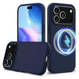 iPhone 17 Pro Liquid Silikone Cover - MagSafe Kompatibel - Mørkeblå