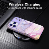 iPhone 17 Pro luksus marmor hybrid cover - blå / pink