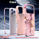 iPhone 17 Pro luksus marmor hybrid cover - lilla / guld