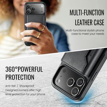 iPhone 17 Pro MagKing K2 MagSafe-etui med aftagelig pung - sort