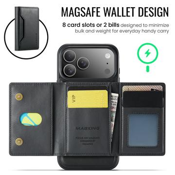 iPhone 17 Pro MagKing K2 MagSafe-etui med aftagelig pung - sort