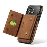 iPhone 17 Pro MagKing K2 MagSafe-etui med aftagelig pung - Brun