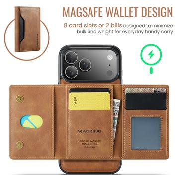 iPhone 17 Pro MagKing K2 MagSafe-etui med aftagelig pung - Brun