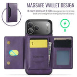 iPhone 17 Pro MagKing K2 MagSafe-etui med aftagelig tegnebog - Lilla