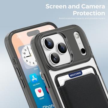 iPhone 17 Pro MagSafe Cover med kortholder - sort / gennemsigtig