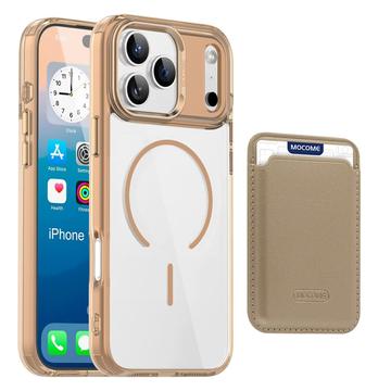iPhone 17 Pro MagSafe Cover med kortholder - Ørkenguld / Gennemsigtig