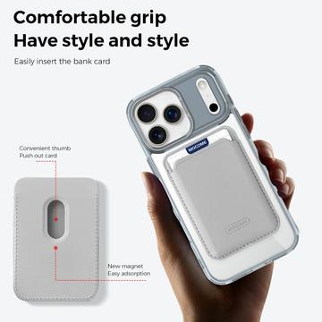 iPhone 17 Pro MagSafe Cover med kortholder - grå / gennemsigtig