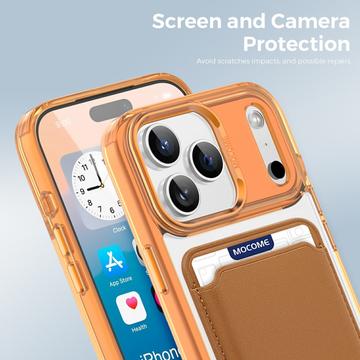 iPhone 17 Pro MagSafe Cover med kortholder - orange / gennemsigtig