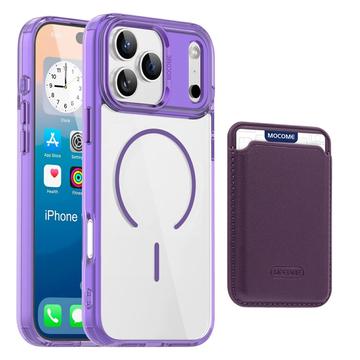 iPhone 17 Pro MagSafe Cover med kortholder - lilla / gennemsigtig