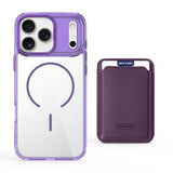 iPhone 17 Pro MagSafe Cover med kortholder - lilla / gennemsigtig