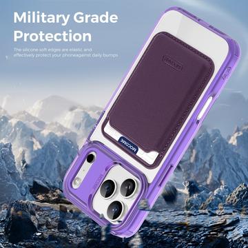 iPhone 17 Pro MagSafe Cover med kortholder - lilla / gennemsigtig