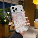 iPhone 17 Pro magnetisk cover med indlejrede rhinsten - Svaner