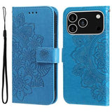 iPhone 17 Pro Mandala Series Etui med Pung - Blå