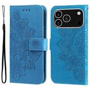 iPhone 17 Pro Mandala Series Etui med Pung - Blå