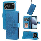 iPhone 17 Pro Mandala Series Etui med Pung - Blå