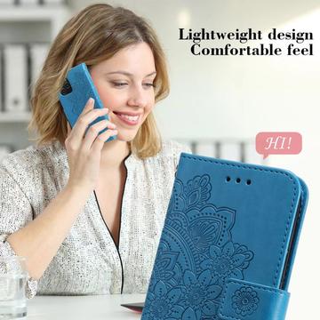 iPhone 17 Pro Mandala Series Etui med Pung - Blå