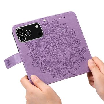iPhone 17 Pro Mandala Series Etui med Pung - Lilla