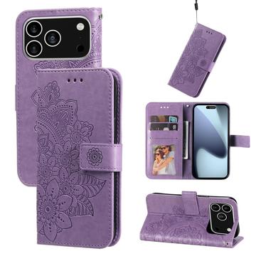 iPhone 17 Pro Mandala Series Etui med Pung - Lilla