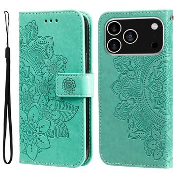 iPhone 17 Pro Mandala Series Etui med Pung - Grøn