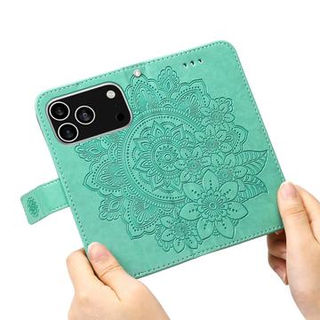 iPhone 17 Pro Mandala Series Etui med Pung - Grøn