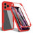 iPhone 17 Pro Max 360 Beskyttelse Cover - Rød / Klar