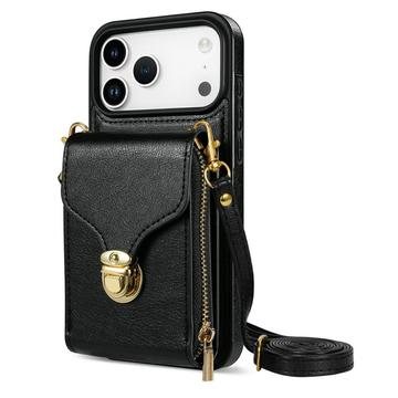 iPhone 17 Pro Max Alt-i-et cover med pung og rem - Sort