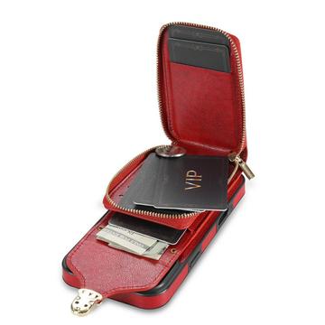 iPhone 17 Pro Max Alt-i-et cover med pung og rem - rød