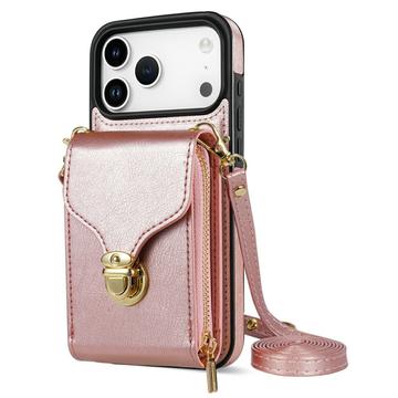 iPhone 17 Pro Max Alt-i-et cover med pung og rem - Rødguld