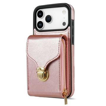 iPhone 17 Pro Max Alt-i-et cover med pung og rem - Rødguld