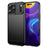 iPhone 17 Pro Max Børstet TPU Cover - Karbonfiber - Sort