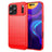 iPhone 17 Pro Max Børstet TPU Cover - Karbonfiber - rød