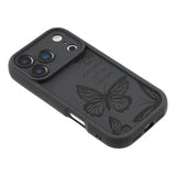 iPhone 17 Pro Max TPU-cover med Sommerfugleprint - Sort